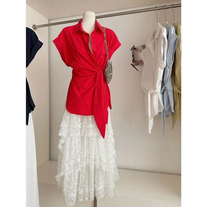 Korean Chic Side-Tie Summer Top