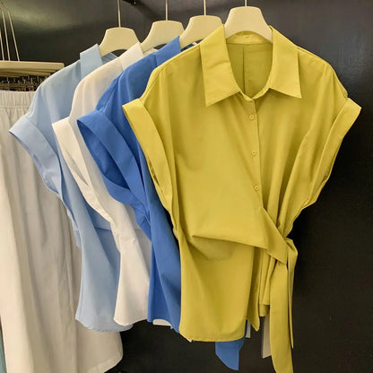 Korean Chic Side-Tie Summer Top