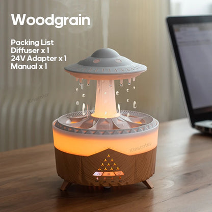 Creative UFO Aroma Diffuser Sprayer Air Humidifier with Water Mist Ring Works with Essential Oil Releases Fine Water Mists