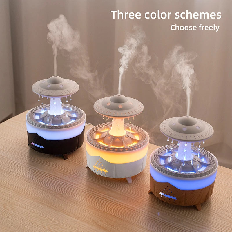 Creative UFO Aroma Diffuser Sprayer Air Humidifier with Water Mist Ring Works with Essential Oil Releases Fine Water Mists