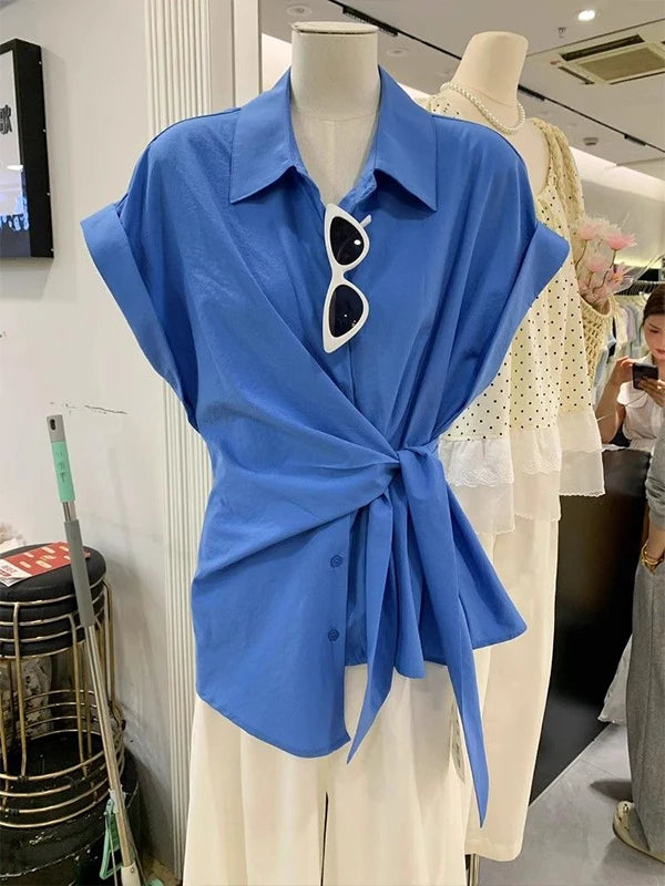 Korean Chic Side-Tie Summer Top