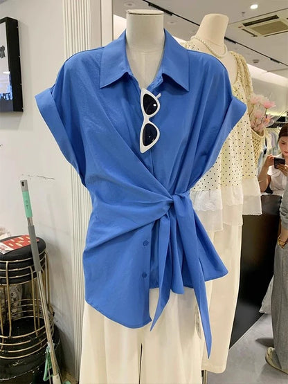 Korean Chic Side-Tie Summer Top