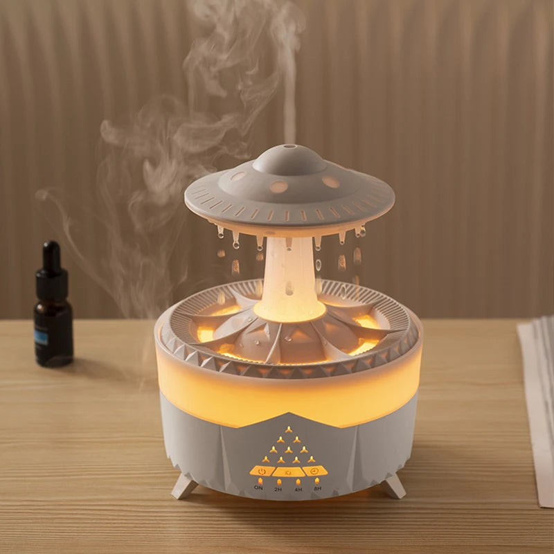 Creative UFO Aroma Diffuser Sprayer Air Humidifier with Water Mist Ring Works with Essential Oil Releases Fine Water Mists