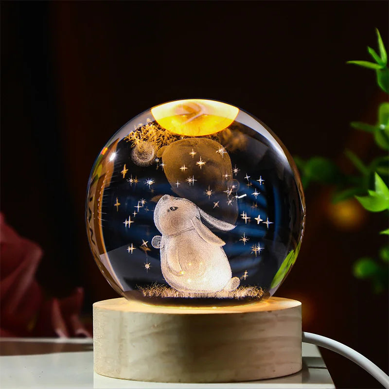 6CM Kawaii Lilo & Stitch 3D Crystal Lights Lamp