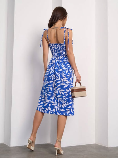 Blue and White Sarafan with ties- sku SA-631