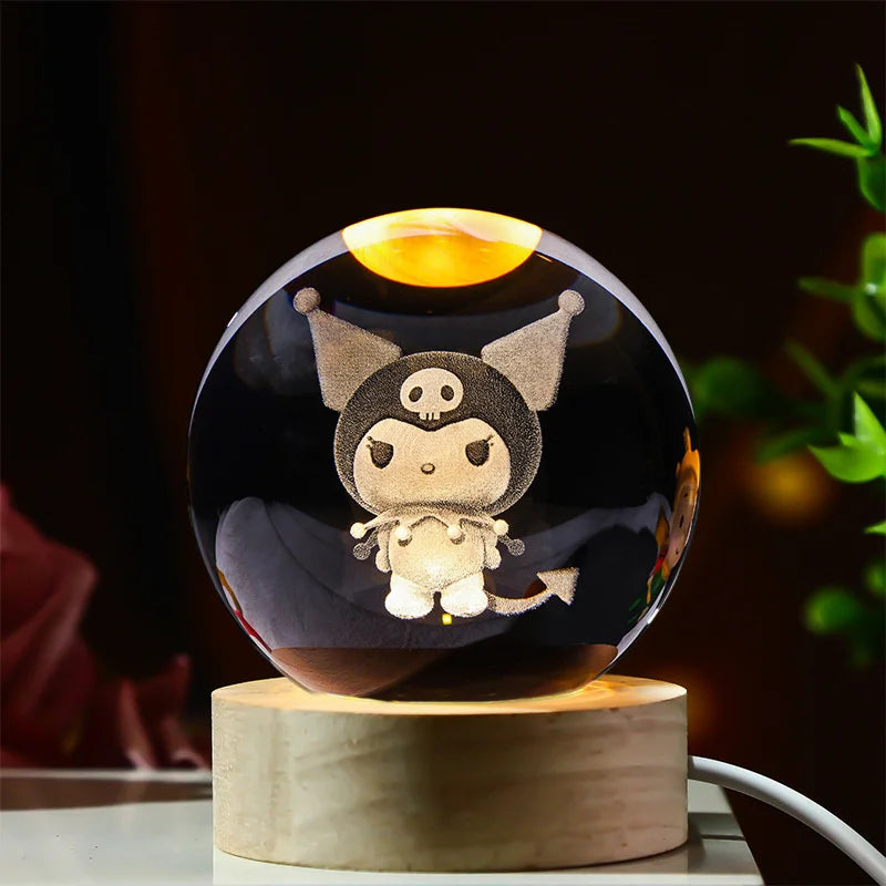 6CM Kawaii Lilo & Stitch 3D Crystal Lights Lamp
