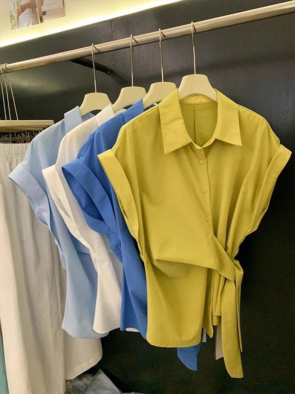 Korean Chic Side-Tie Summer Top