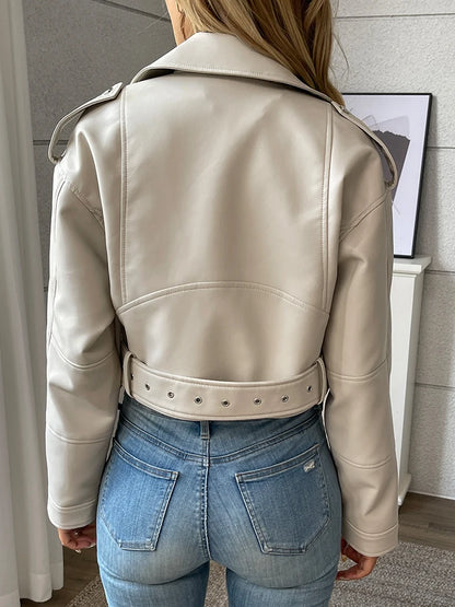 The ICON Loose Fit Faux Leather Moto Jacket