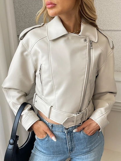 The ICON Loose Fit Faux Leather Moto Jacket