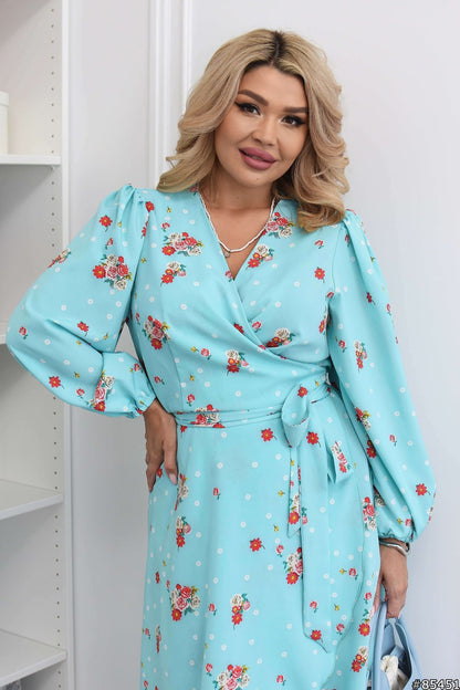 Turquoise Wrap Dress -sku 85451