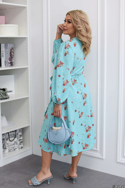 Turquoise Wrap Dress -sku 85451