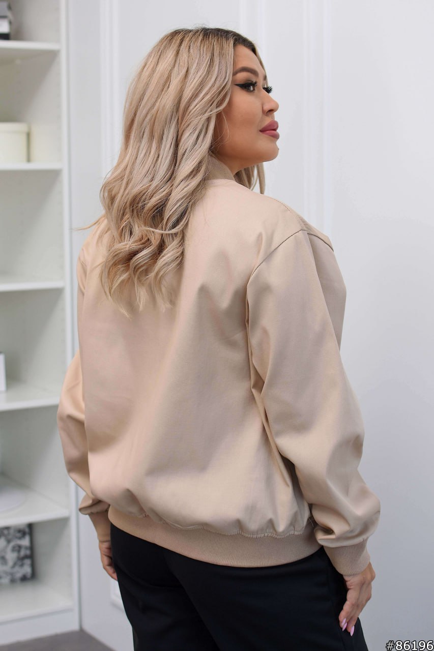 Beige Bomber Jackets -sku   86196