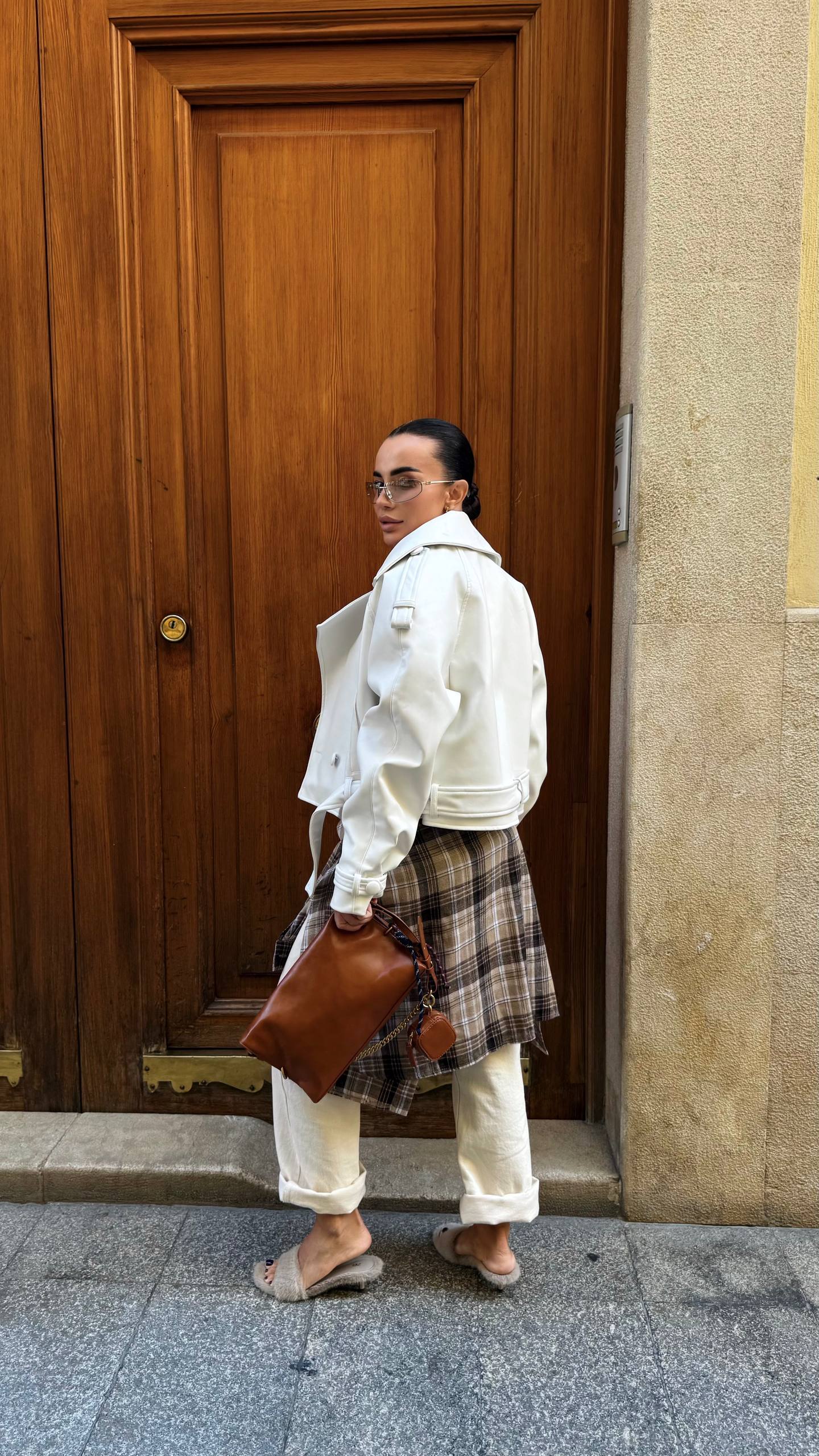 THE ICON WHITE JACKET: Faux Leather- sku 13109