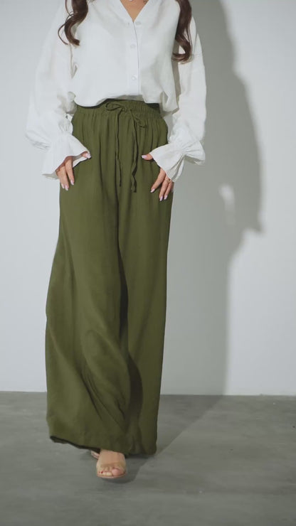 Khaki Linen Pants