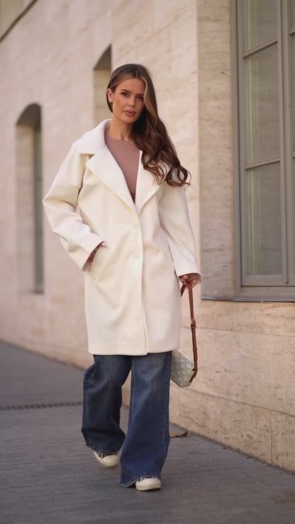 Milky Cashmere Cocoon Coat -sku 15297