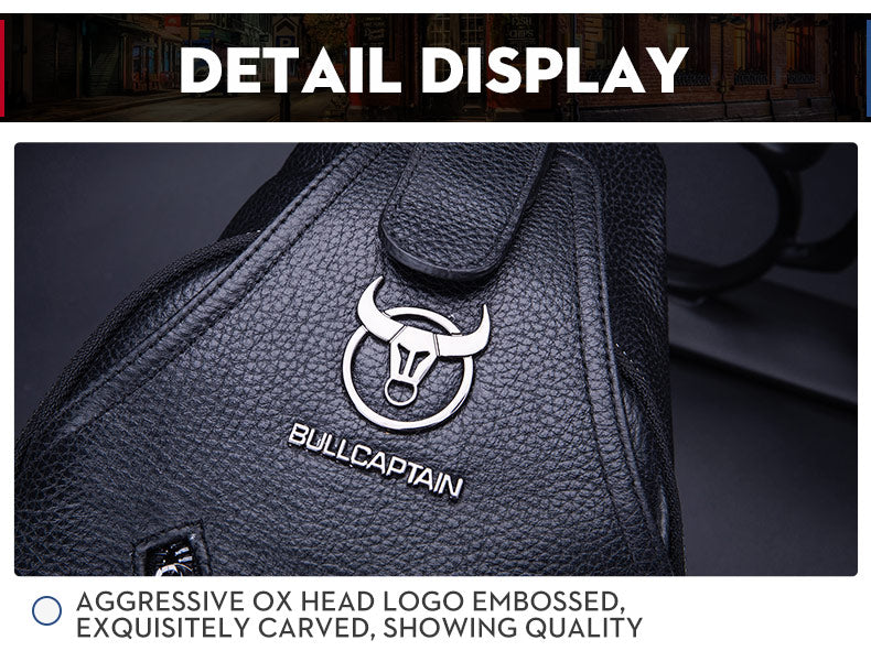 BULLCAPTAIN Men's Leather Chest Bag