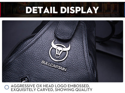 BULLCAPTAIN Men's Leather Chest Bag