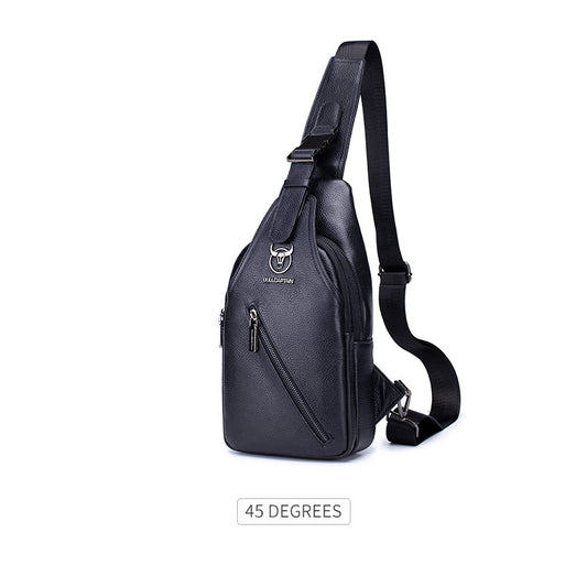 BULLCAPTAIN Men's Leather Chest Bag