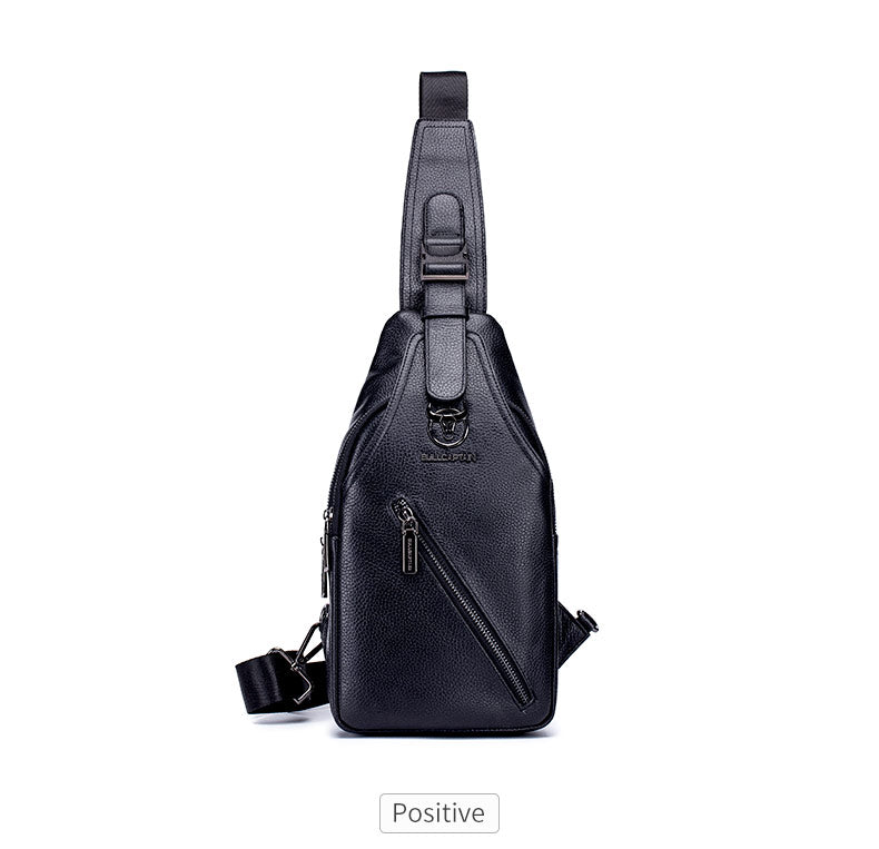 BULLCAPTAIN Men's Leather Chest Bag